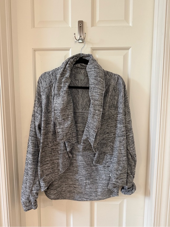 Athleta Sweaters - Athleta Heather Gray Open Front Draped Wrap Cardigan Size Large